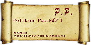 Politzer Paszkál névjegykártya